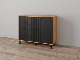 Комод «Катрин-13» ( дуб крафт золотой/карбон вулкан) в Мочище - mochishche.mebel-nsk.ru | фото