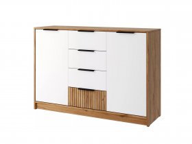 Комод КМ-002 Ивис (дуб крафт золотой/белый) в Мочище - mochishche.mebel-nsk.ru | фото