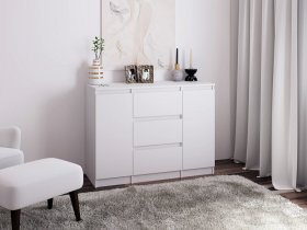 Комод Км011 (белый) в Мочище - mochishche.mebel-nsk.ru | фото