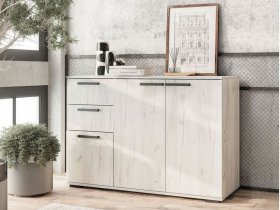 Комод Стандарт-3 NEW (дуб крафт белый) в Мочище - mochishche.mebel-nsk.ru | фото