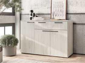 Комод Стандарт-4 NEW (дуб крафт белый) в Мочище - mochishche.mebel-nsk.ru | фото