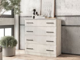 Комод Стандарт-6 NEW (дуб крафт белый) в Мочище - mochishche.mebel-nsk.ru | фото