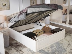 Кровать двуспальная 1,6 м Венеция КРМП-160 с подъемным механизмом в Мочище - mochishche.mebel-nsk.ru | фото
