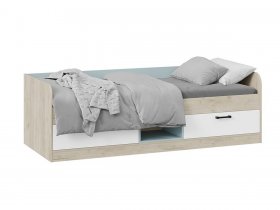 Кровать комбинированная «Оливер» Тип 1 401.003.000 (дуб крафт серый/белый/серо-голубой) в Мочище - mochishche.mebel-nsk.ru | фото