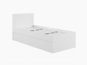 Кровать односпальная с ящиками 0,9м Мадера-М900 (белый) в Мочище - mochishche.mebel-nsk.ru | фото
