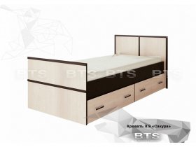 Кровать односпальная с ящиками 0,9м Сакура (BTS) в Мочище - mochishche.mebel-nsk.ru | фото
