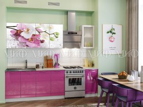 Кухонный гарнитур Орхидея (сиреневый) в Мочище - mochishche.mebel-nsk.ru | фото