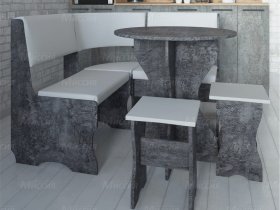 Кухонный уголок Лотос  (цемент темный к/з White) в Мочище - mochishche.mebel-nsk.ru | фото