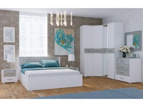 Модульная спальня Бьянка (белый/бетон) в Мочище - mochishche.mebel-nsk.ru | фото