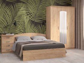 Модульная спальня Ирина (дуб крафт золотой) в Мочище - mochishche.mebel-nsk.ru | фото