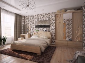 Модульная спальня Виктория-1 (дуб сонома) в Мочище - mochishche.mebel-nsk.ru | фото