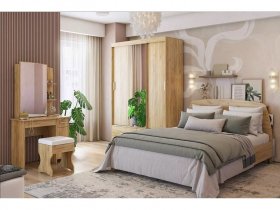 Модульная спальня Виктория-1 (дуб крафт золотой) в Мочище - mochishche.mebel-nsk.ru | фото