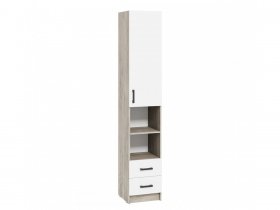 Пенал ШП Вега (дуб крафт серый/белый) в Мочище - mochishche.mebel-nsk.ru | фото