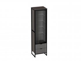 Шкаф 1 дв 2 ящ Нора (металл бруклин/графит) (гостиная) в Мочище - mochishche.mebel-nsk.ru | фото