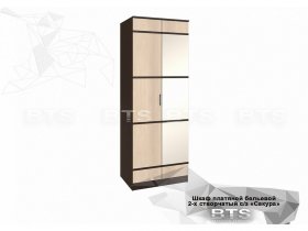 Шкаф двухстворчатый с зеркалом платяной-бельевой Сакура (BTS) в Мочище - mochishche.mebel-nsk.ru | фото