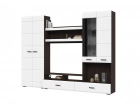 Стенка ГС-01 Либерти (венге/белый глянец) в Мочище - mochishche.mebel-nsk.ru | фото