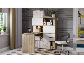 Стол письменный тип 7 (дуб сонома/белый ясень) в Мочище - mochishche.mebel-nsk.ru | фото
