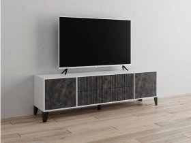 Тумба под ТВ Парус-10 (белый/мальта грей) в Мочище - mochishche.mebel-nsk.ru | фото