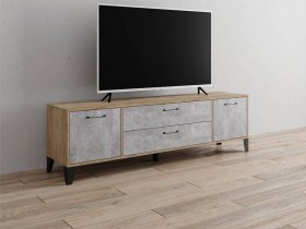 Тумба под ТВ Парус-13 (дуб крафт серый/цемент) в Мочище - mochishche.mebel-nsk.ru | фото