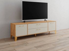 Тумба под ТВ Парус-13 (дуб крафт золотой/кашемир) в Мочище - mochishche.mebel-nsk.ru | фото