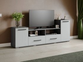 Тумба под ТВ Парус-2 (графит серый/серый камень) в Мочище - mochishche.mebel-nsk.ru | фото