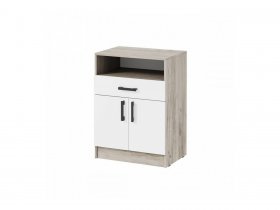 Тумба ТБ-1 Вега (дуб крафт серый/белый) в Мочище - mochishche.mebel-nsk.ru | фото