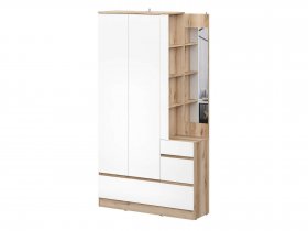 Вешалка с зеркалом Брауни (дуб делано/белый) в Мочище - mochishche.mebel-nsk.ru | фото